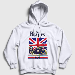 UK The Beatles Kapşonlu Sweatshirt beyaz