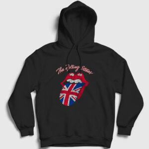 UK The Rolling Stones Kapşonlu Sweatshirt siyah