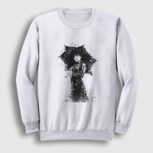 Umbrella Wednesday Addams Family Addams Ailesi Sweatshirt beyaz