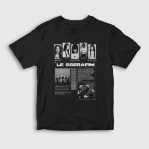 Unforgiven K-Pop Le Sserafim Çocuk Tişört siyah
