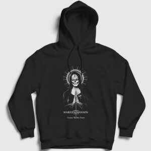 Upside Down Marilyn Manson Kapşonlu Sweatshirt siyah