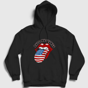 US The Rolling Stones Kapşonlu Sweatshirt siyah