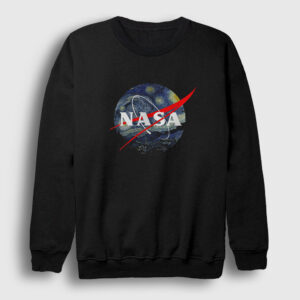 Van Gogh Logo Nasa Space Uzay Sweatshirt siyah