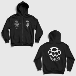 Vasco Burn Knuckles Lookism Sırt Baskılı Fermuarlı Kapşonlu Sweatshirt