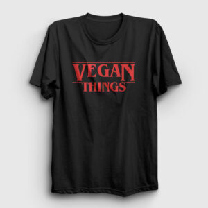 Vegan Things Vegetarian Vejetaryen Tişört siyah