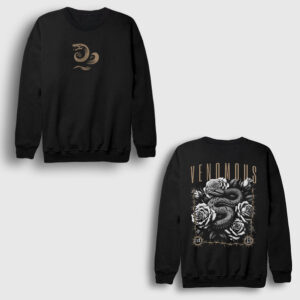 Venomous Snake Sırt Baskılı Sweatshirt siyah