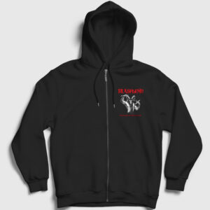 Victory Blasphemy Fermuarlı Kapşonlu Sweatshirt siyah