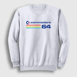 Vintage Atari Logo Commodore 64 Sweatshirt beyaz