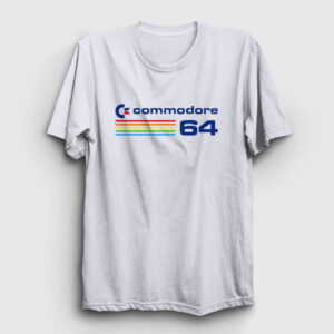 Vintage Atari Logo Commodore 64 Tişört beyaz