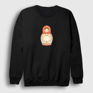 Vintage Matruska Bebegi Sweatshirt Siyah