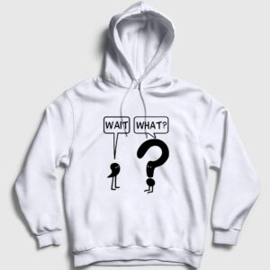 Wait What Kapşonlu Sweatshirt Beyaz