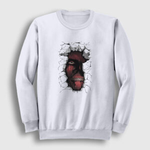 Wall Anime Attack On Titan Sweatshirt beyaz