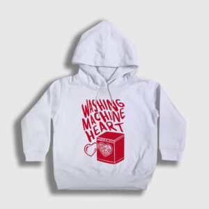Washing Machine Heart Mitski Çocuk Kapşonlu Sweatshirt beyaz
