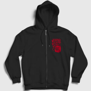 Washing Machine Heart Mitski Fermuarlı Kapşonlu Sweatshirt siyah