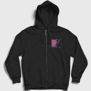 Welcome To The Machine Pink Floyd Fermuarlı Kapşonlu Sweatshirt siyah