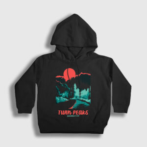 Welcome To Twin Peaks Çocuk Kapşonlu Sweatshirt siyah