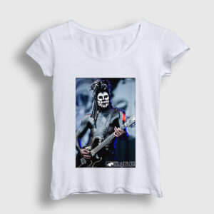 Wes Borland Guitarist Limp Bizkit Kadın Tişört beyaz