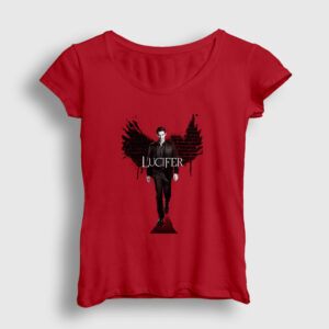 Wings Lucifer Kadın Tişört kırmızı