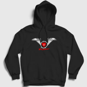 Wings Rise Against Kapşonlu Sweatshirt siyah