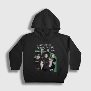 Winter Heptagon K-Pop Got7 Çocuk Kapşonlu Sweatshirt siyah