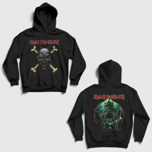 Wizard Metal Iron Maiden Sırt Baskılı Kapşonlu Sweatshirt siyah