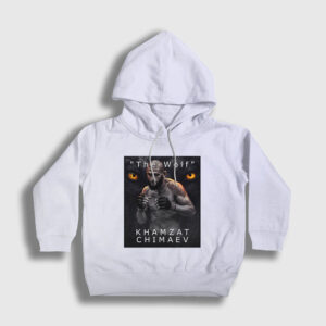 Wolf Kurt Khamzat Chimaev Mma Ufc Çocuk Kapşonlu Sweatshirt beyaz