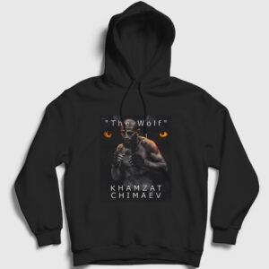 Wolf Kurt Khamzat Chimaev Mma Ufc Kapşonlu Sweatshirt siyah