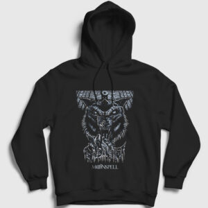 Wolf Moonspell Kapşonlu Sweatshirt siyah