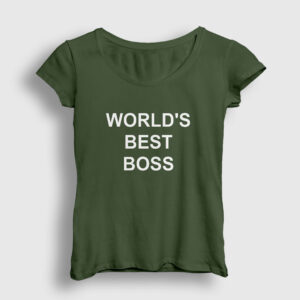 Worlds Best Boss The Office Kadın Tişört haki