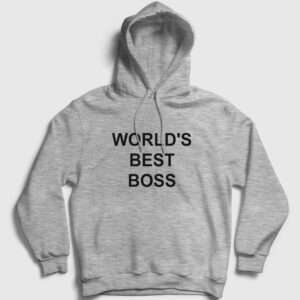 Worlds Best Boss The Office Kapşonlu Sweatshirt gri kırçıllı