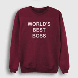 Worlds Best Boss The Office Sweatshirt bordo