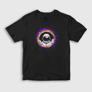 Wormhole Astronaut Uzay Çocuk Tişört siyah
