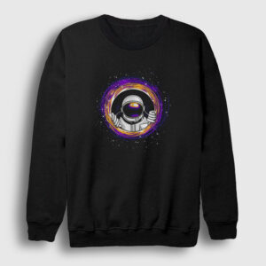 Wormhole Astronaut Uzay Sweatshirt siyah