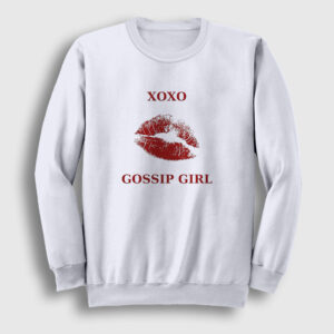 Xoxo Lips Dizi Gossip Girl Sweatshirt beyaz