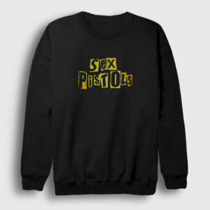 Yellow Logo Sex Pistols Sweatshirt siyah