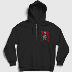 Yönetmen Sinema Hediye Alfred Hitchcock Fermuarlı Kapşonlu Sweatshirt siyah