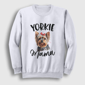 Yorkie Mama Mom Yorkshire Terrier Annesi Sweatshirt beyaz