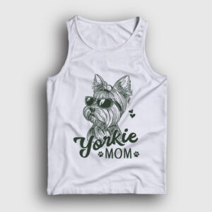 Yorkie Mom Mama Yorkshire Terrier Annesi Atlet beyaz