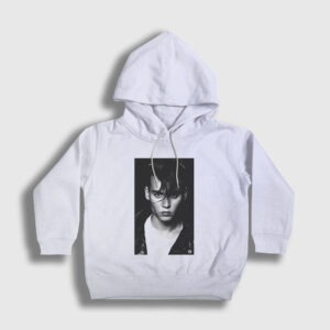 Young V2 Johnny Depp Çocuk Kapşonlu Sweatshirt beyaz