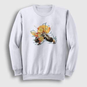 Zenitsu Anime Demon Slayer Kimetsu No Yaiba Sweatshirt beyaz