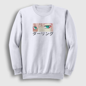 Zero Two Anime Darling In The Franxx Sweatshirt beyaz