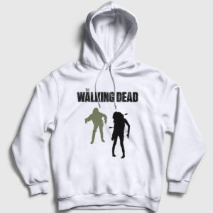 Zombies V2 The Walking Dead Kapşonlu Sweatshirt beyaz